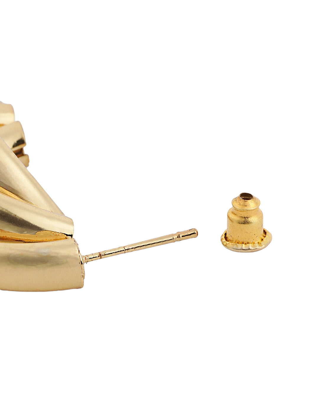 Gold Plated Statement Twisted Half Hoop Earring