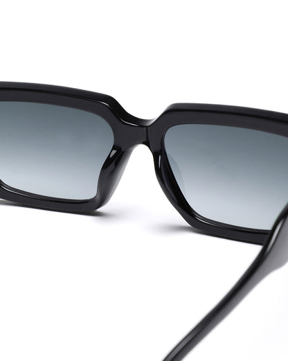Unisex Black Toned Grey UV Protected Lens Square Sunglasses