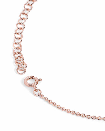 18kt Rose Gold Plated Multiple CZ Heart Charm Necklace