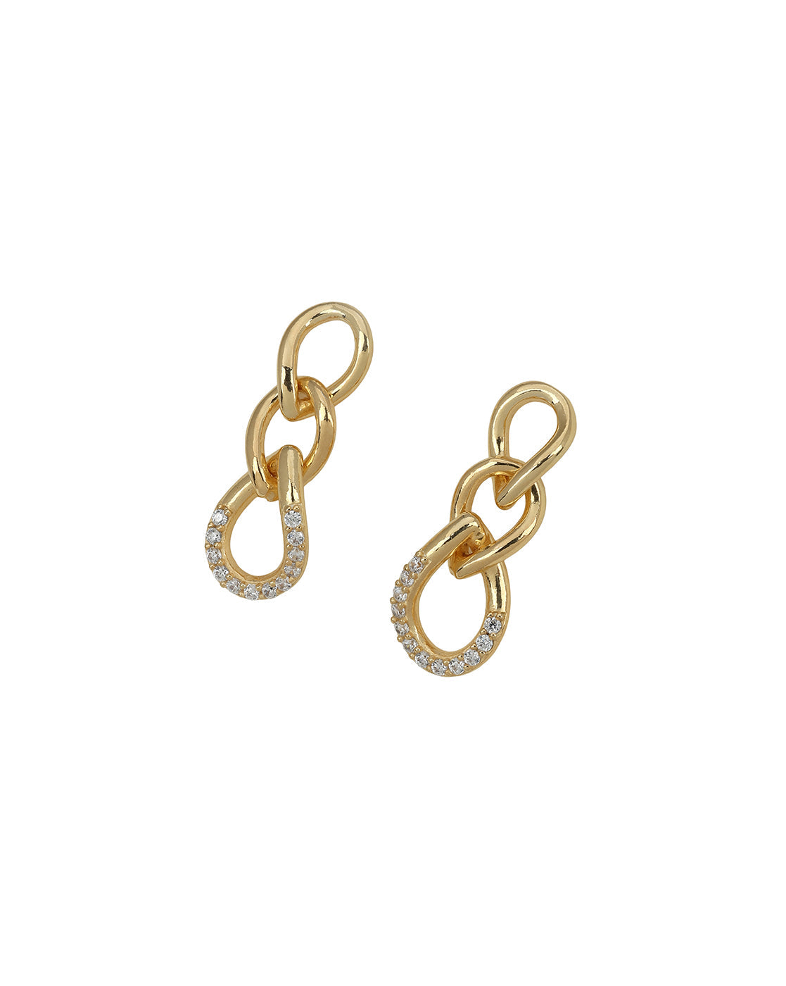 18kt Gold Plated CZ Interlocking Drop Earring