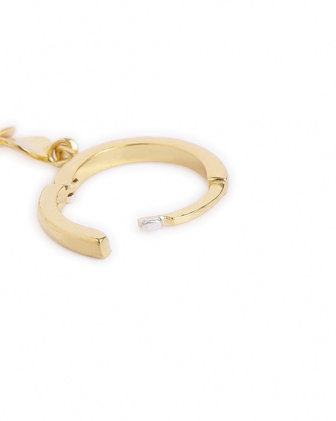 18kt Gold Plated Dangling Blossoming Flower Mini Hoop Earring