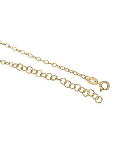 18kt Gold Plated Contemporary Cushion CZ Studded Hi-Polish Necklace
