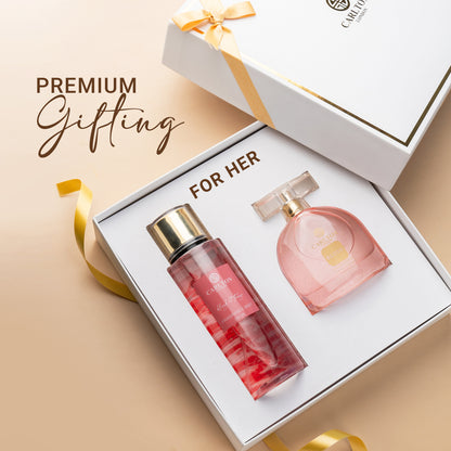 Women Gift Set Of 2 Blush Perfume 100Ml + Blush &amp; Tease Body Mist 250Ml