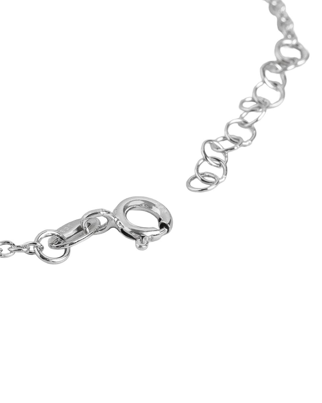 925 Sterling Silver Rhodium-Plated CZ Studded Evil Eye Charm Bracelet