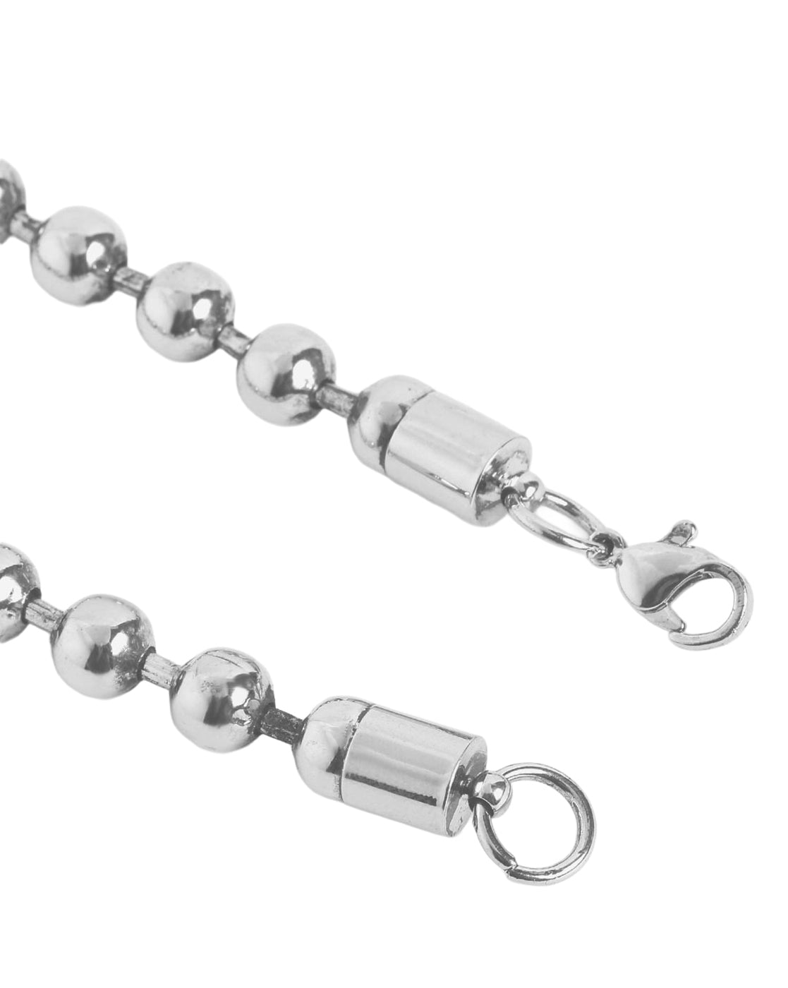 Men Silver Plated Metal Ball Link Bracelet