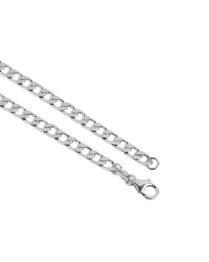 Men Rhodium Plated Link Curb Bracelet
