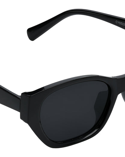 Women Black Toned UV Protected Black Lens Wayfarer Sunglasses