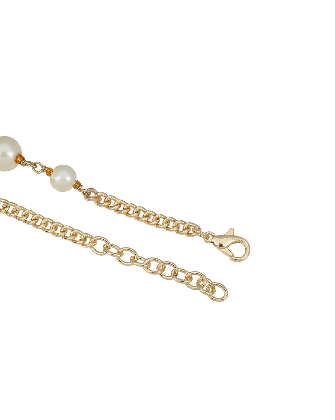 Gold Plated  Pearl Charm Adjustable Bracelet