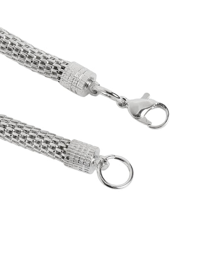 Men Silver Plated Flexible Bracelet