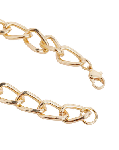 Men Gold Plated Bold Link Bracelet