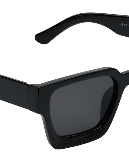 Women Black Toned UV Protected Black Lens Wayfarer Sunglasses