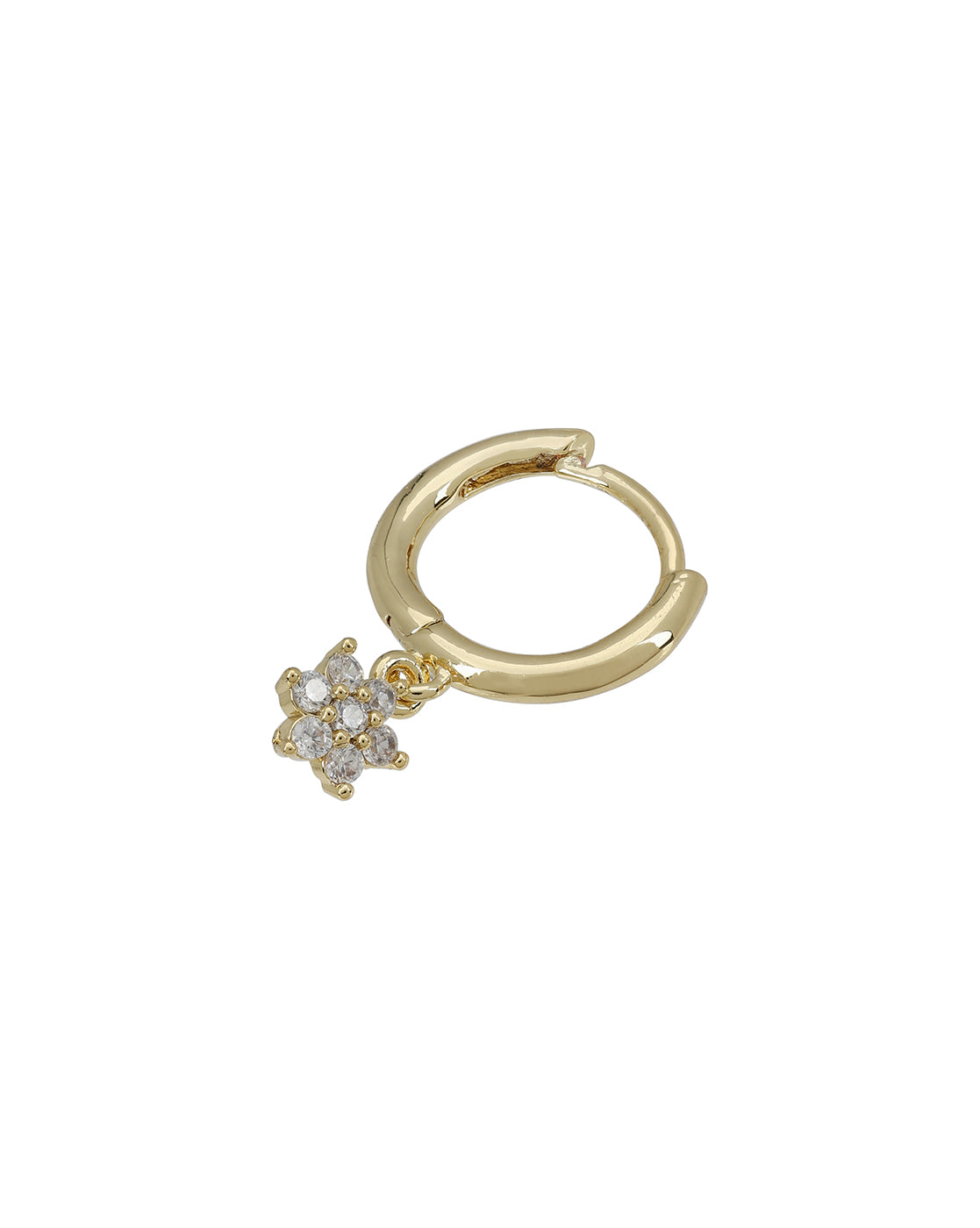 Gold Plated Designer Stud, Cuff &amp; Mini Hoop with CZ Piercing Set