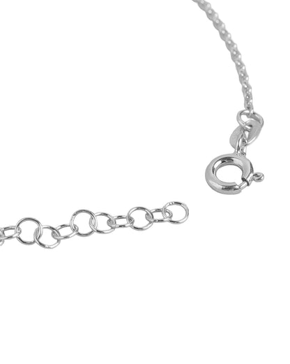 925 Sterling Silver Rhodium-Plated Circular Charm Bracelet