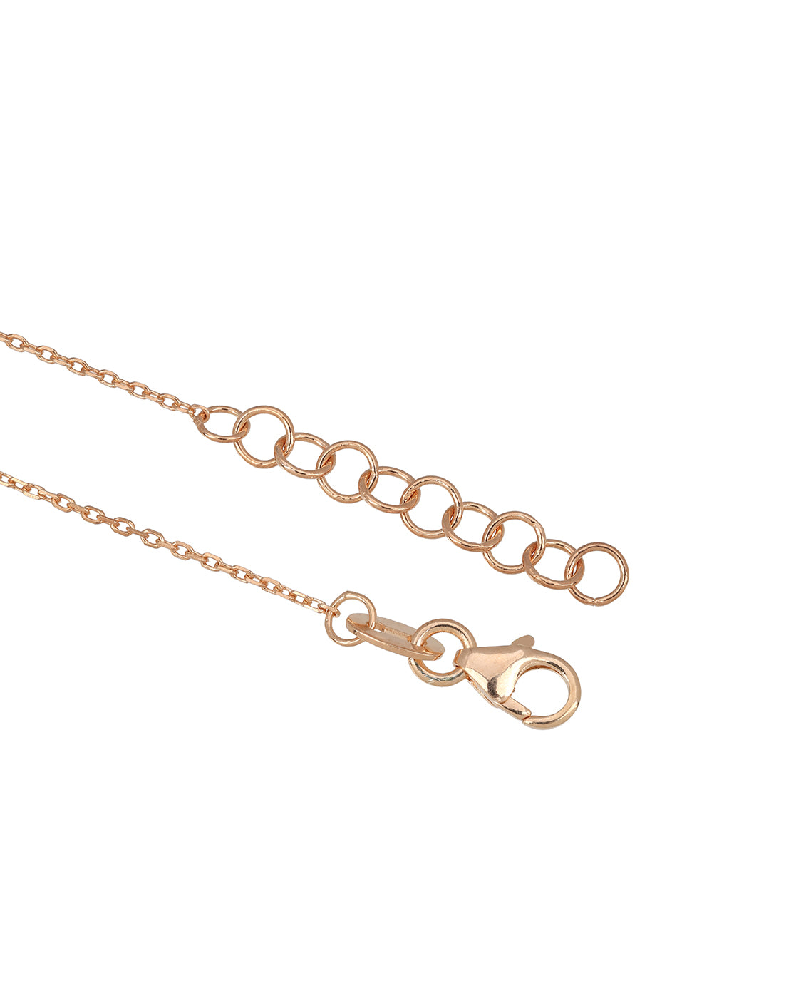 18kt Rose Gold Plated CZ Studded Charm Adjustable Bracelet