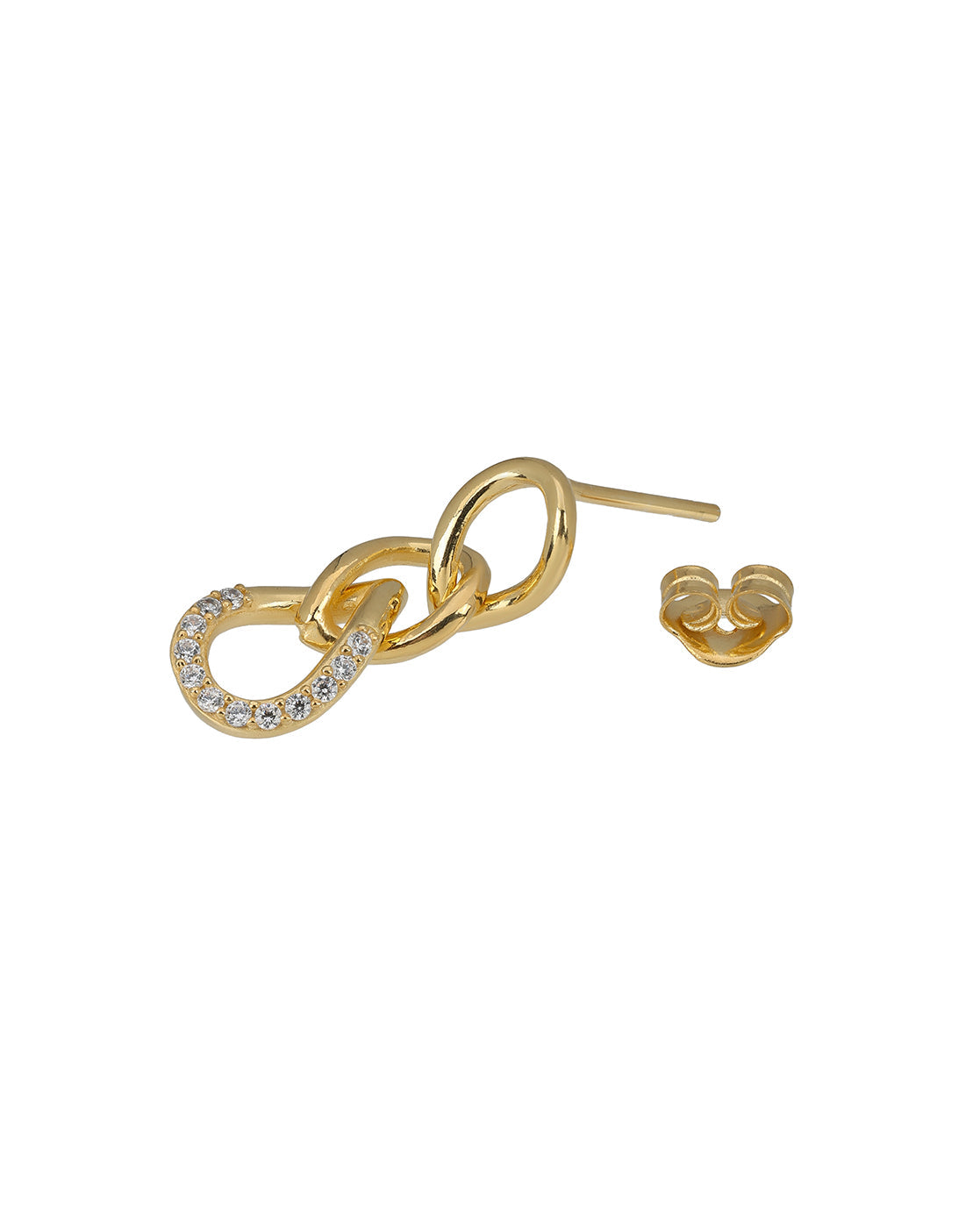 18kt Gold Plated CZ Interlocking Drop Earring