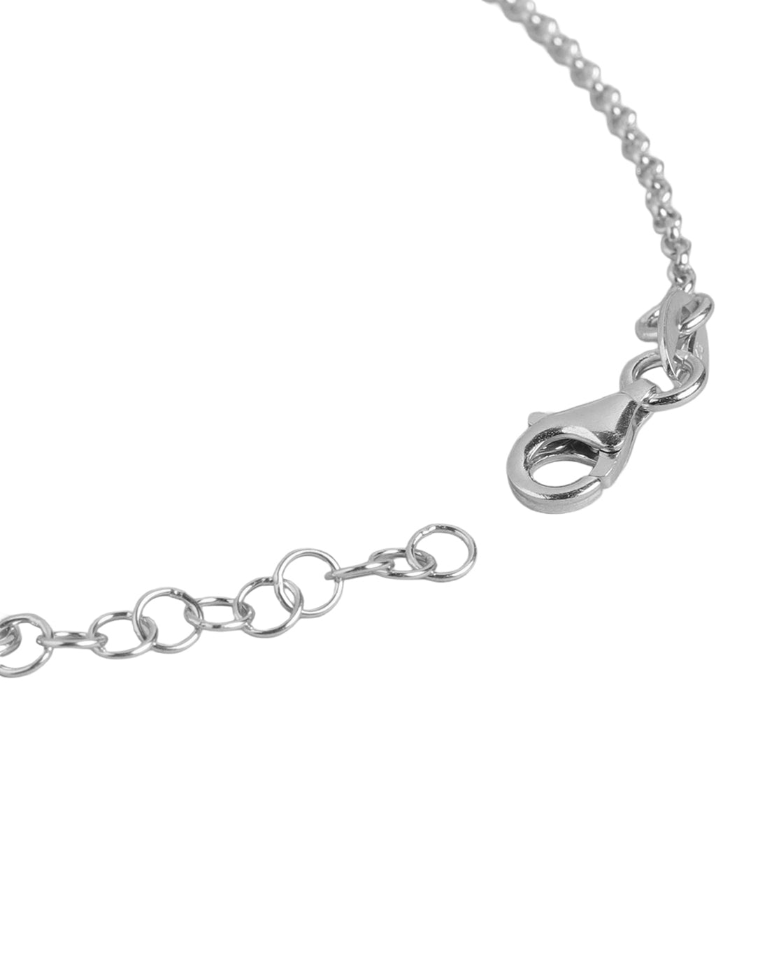 925 Sterling Silver Rhodium-Plated CZ Studded Floral Charm Bracelet