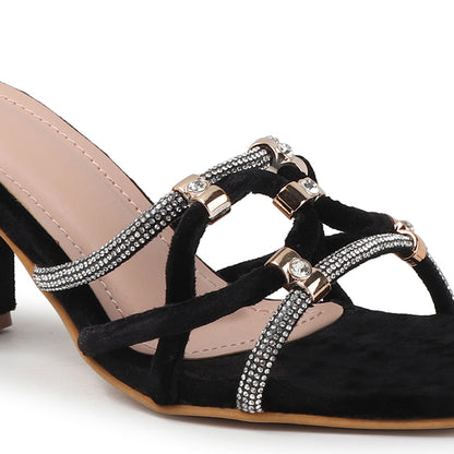 Women Embellished Strappy Block Heel Sandals