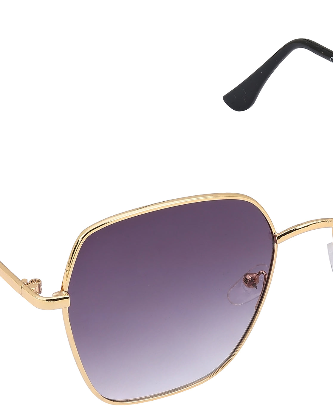 Women Gold and Black Toned Blue UV Protected Lens Oversized Sunglasses