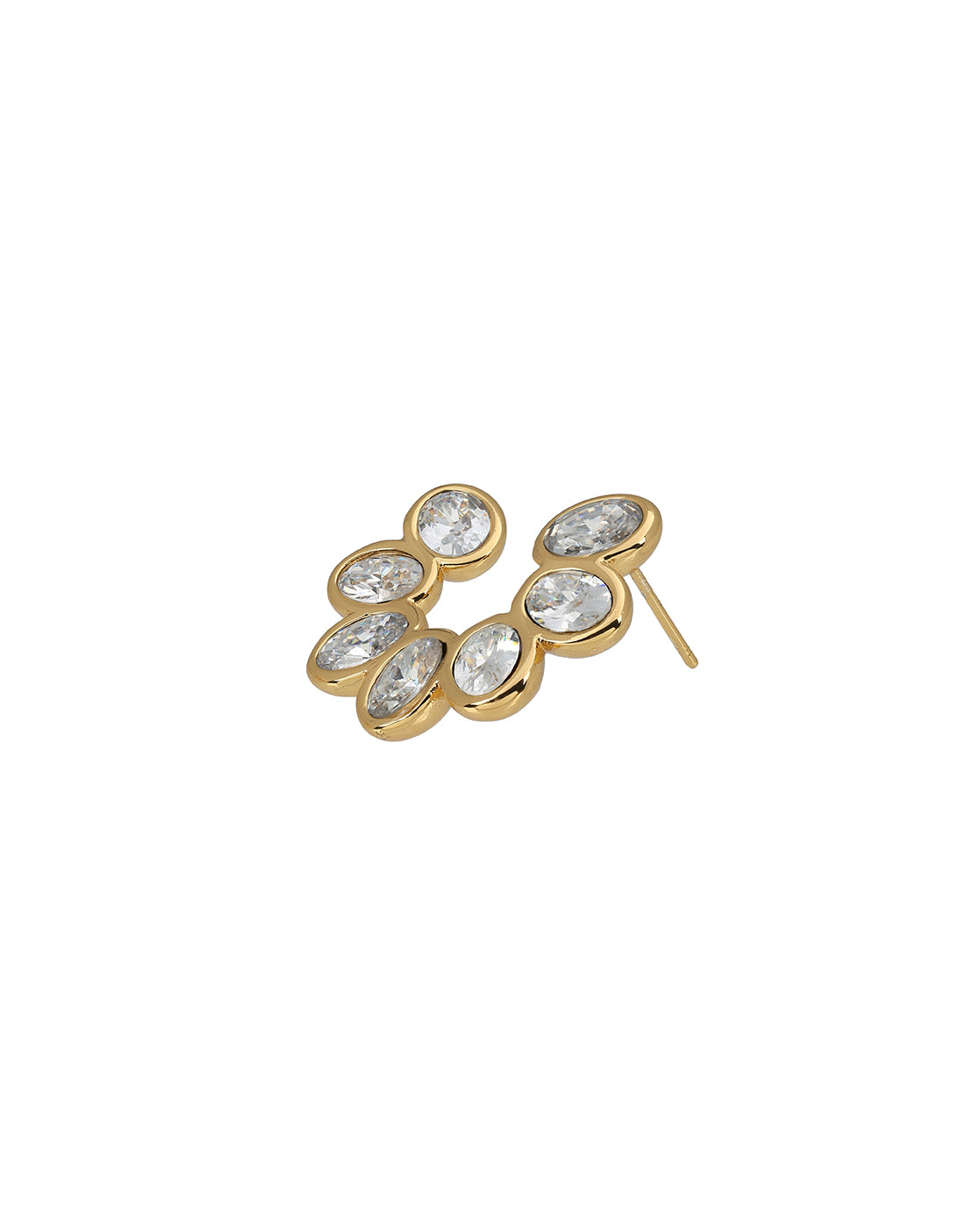 Gold Plated Contemporary Cluster Bold CZ Stud