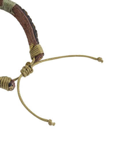 Men Set of 2 Bohemian Multistrand Adjustable Faux Leather Bracelet