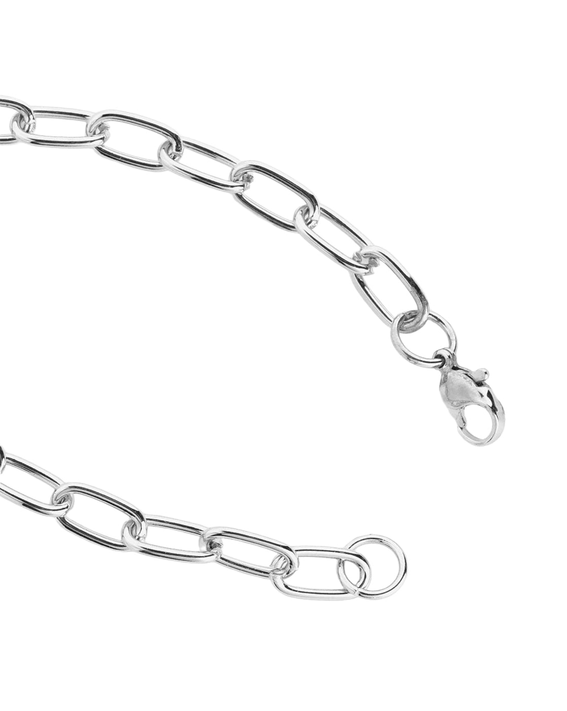 Men Silver Plated Link Bracelet