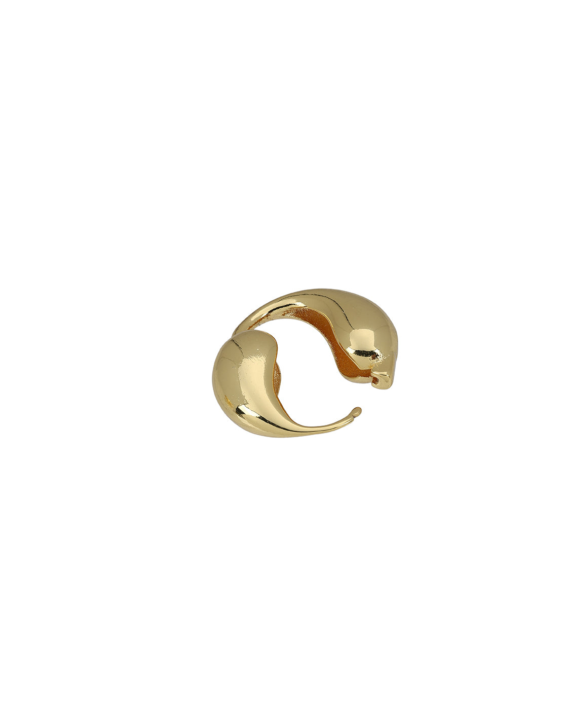 Premium Gold Plated Yin-Yang Teardrop Hoop Earring