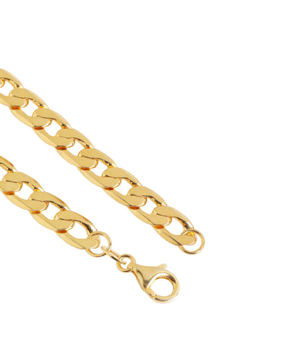 Premium 18kt Gold Plated Diamond Cut Curb Chain Bracelet for Men