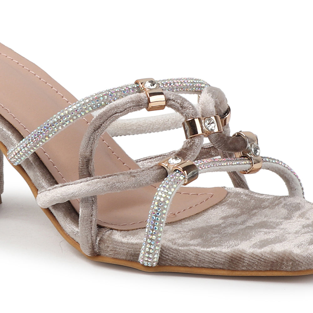 Women Embellished Strappy Block Heel Sandals