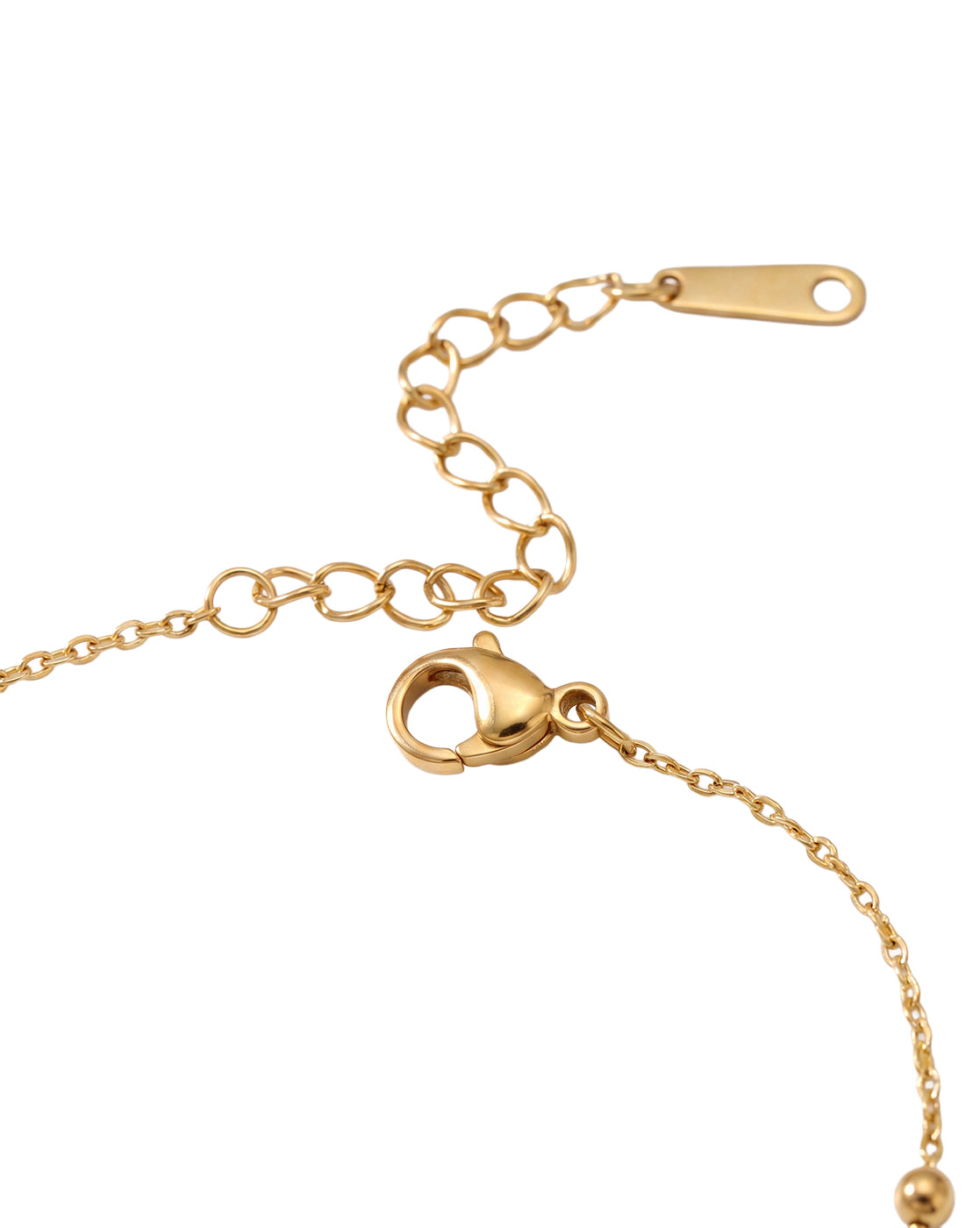 Gold Plated Puff Heart Charm Adjustable Bracelet