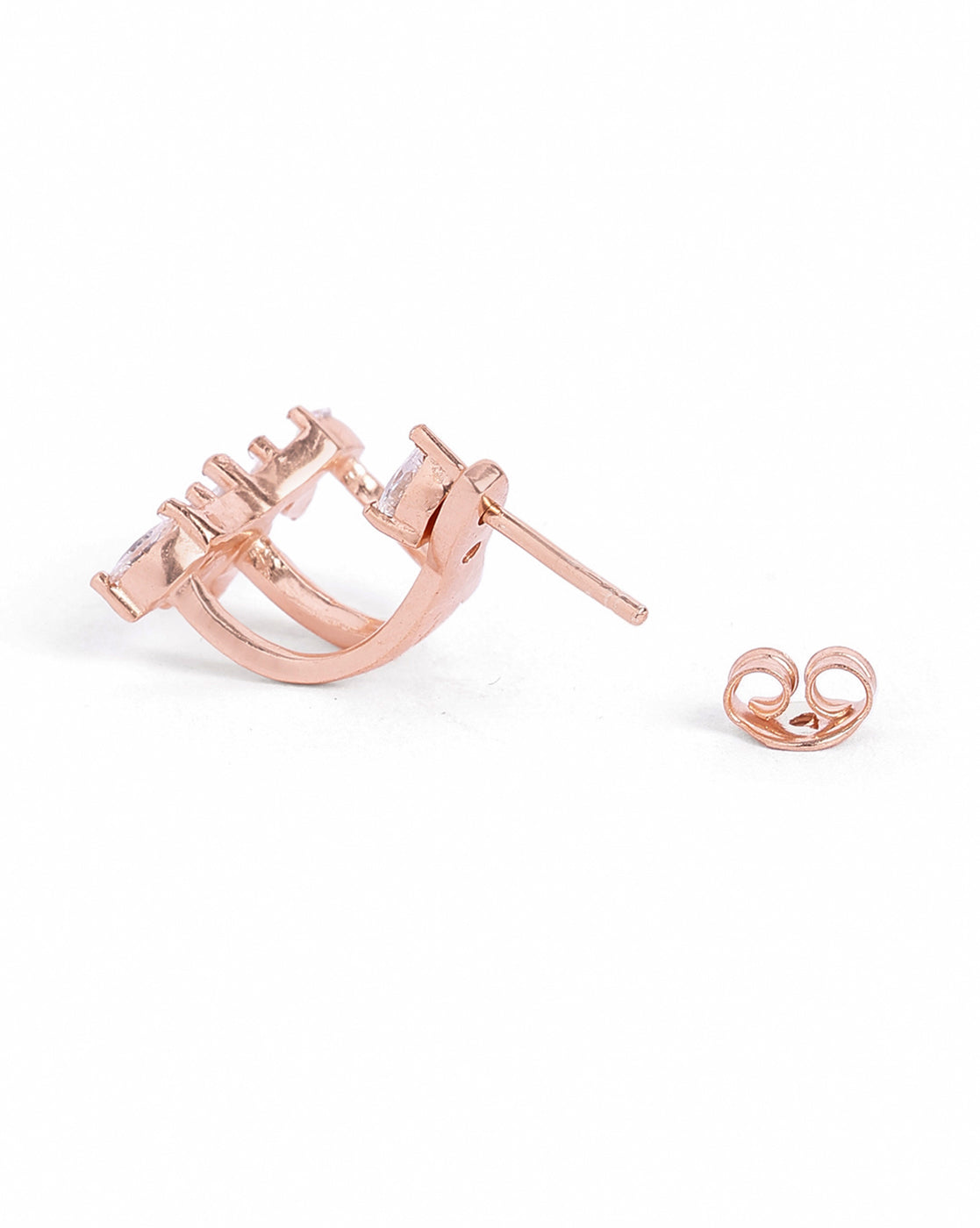 18kt Rose Gold Plated Marquise CZ Ear Jacket Earring