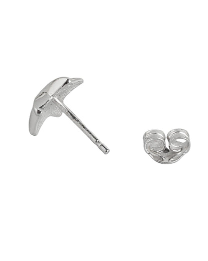 925 Sterling Silver Rhodium Plated Star Stud with Chain Mismatch Earring
