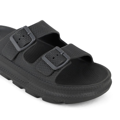 Men Textured Dual Strap Comfort Sliders