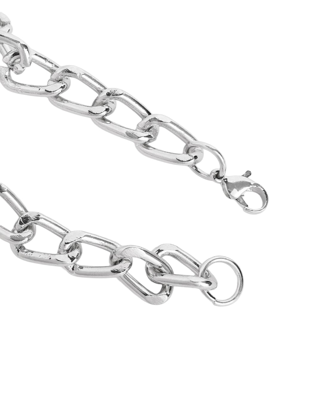 Men Silver Plated Link Bracelet