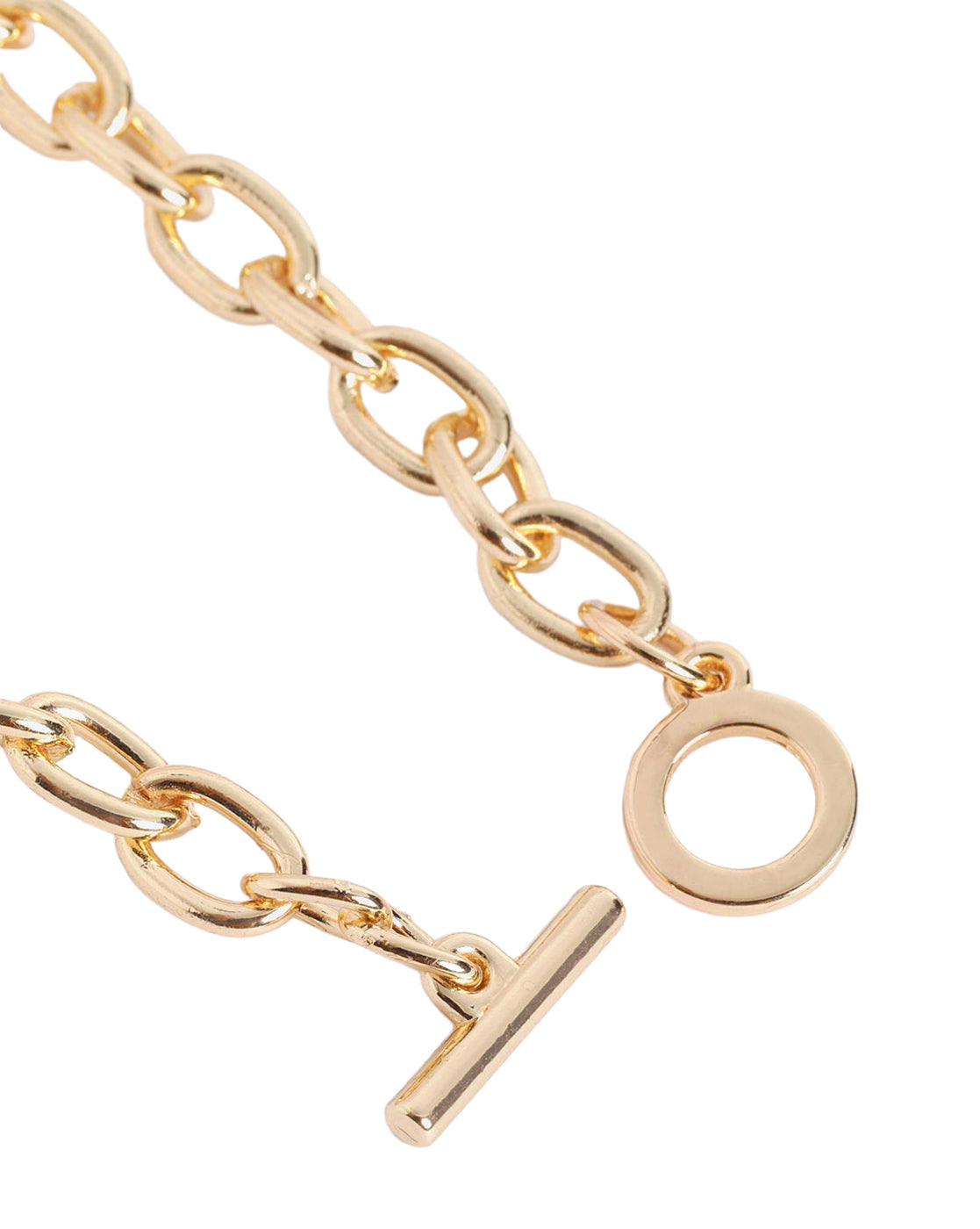 Men Gold Plated Link Toggle Bracelet