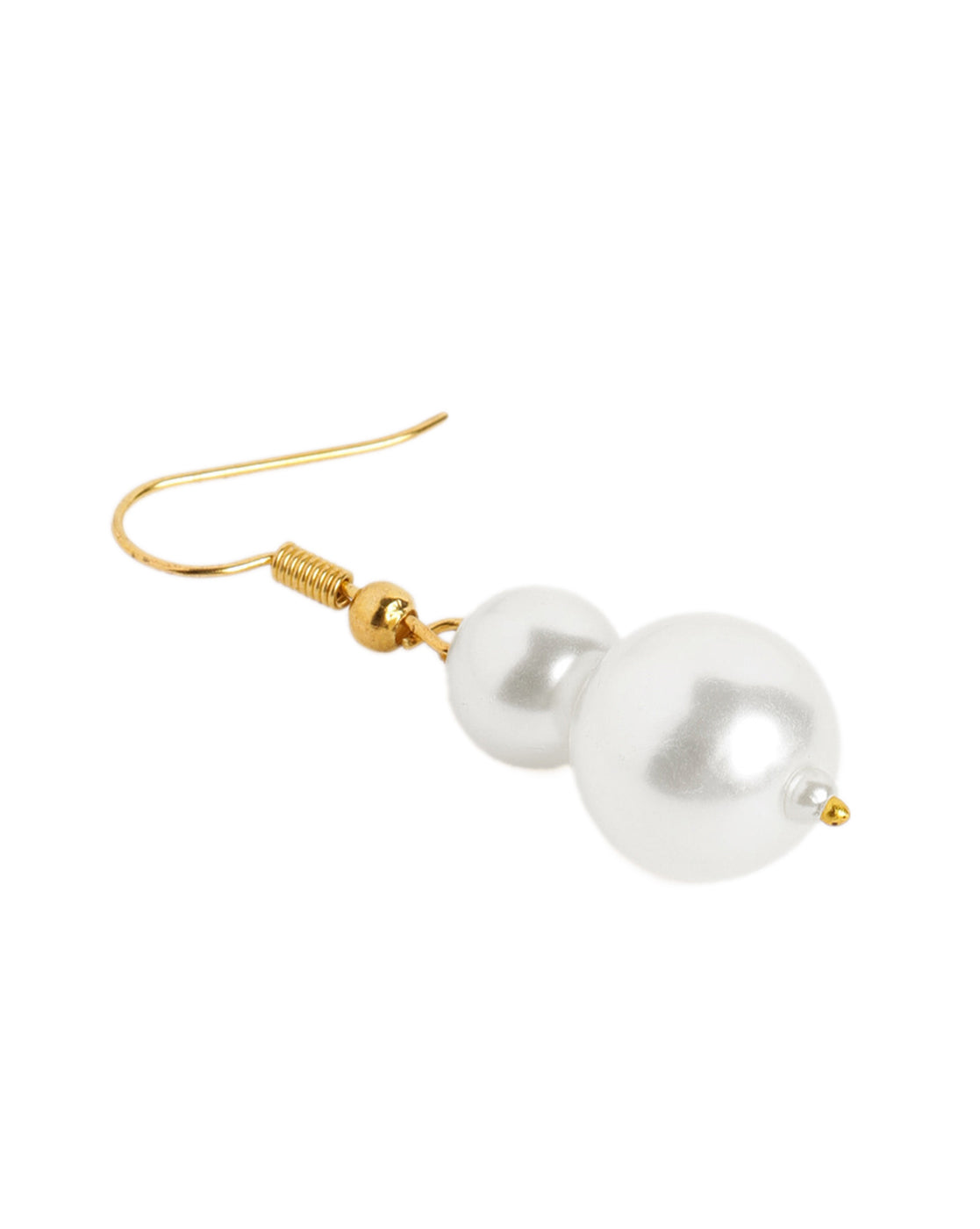 Gold Plated Double Strand Graduating Pearl Long Necklace with Earring Set