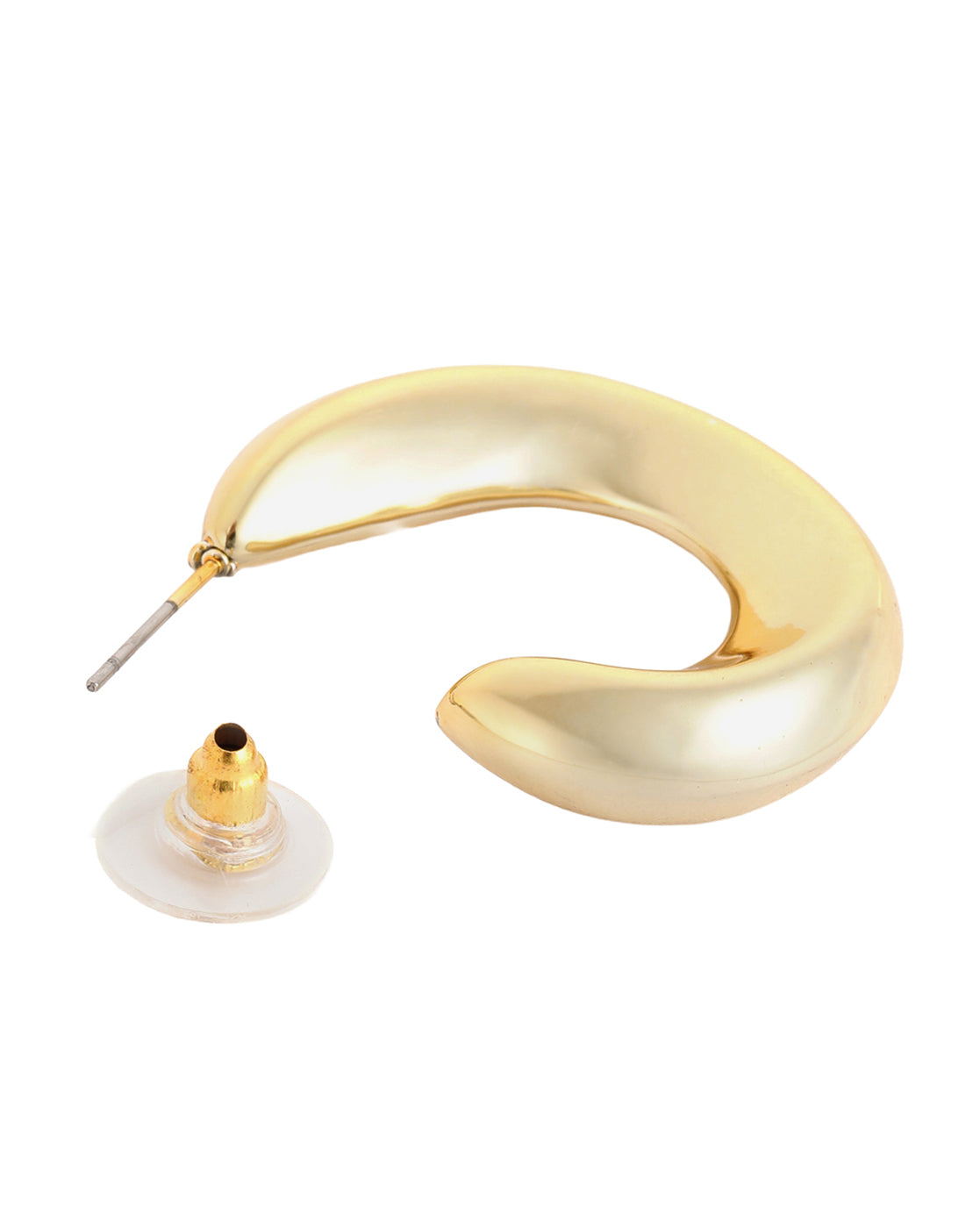 Gold Plated Bold Twisted Half Hoop Earring