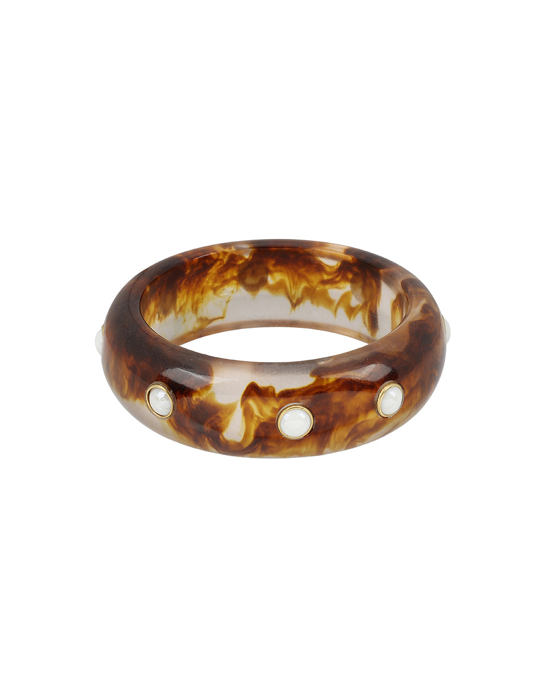 Set of 3 Fashionable Resin Bangle with Faux Pearl