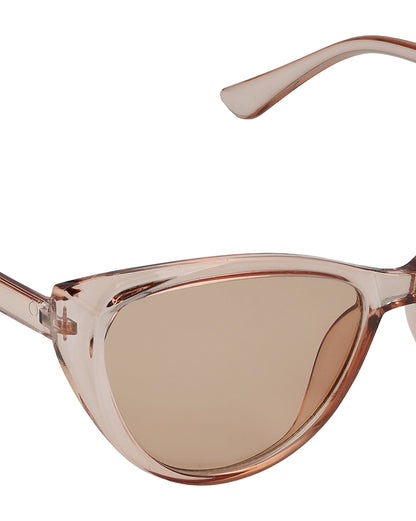 Women Peach Toned UV Protected Clear Lens Cateye Sunglasses
