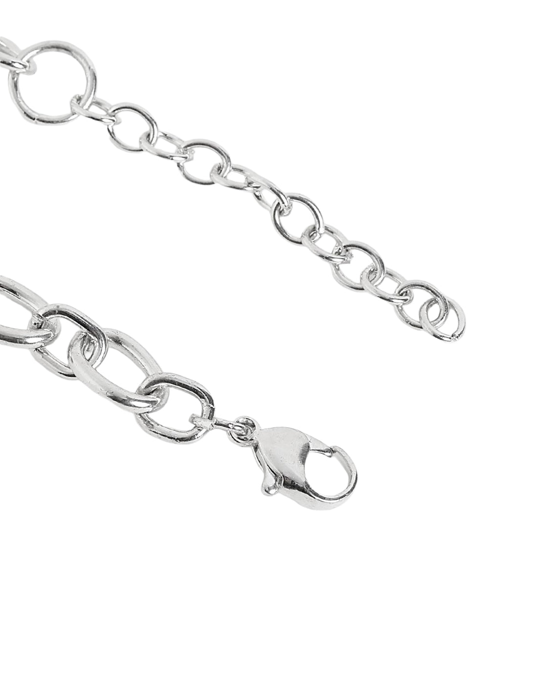 Men Silver Plated Link Adjustable Bracelet