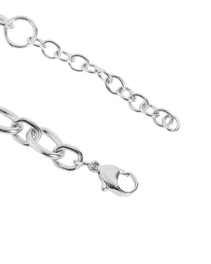 Men Silver Plated Link Adjustable Bracelet