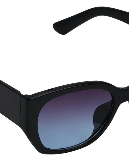 Women Black Toned UV Protected Purple Gradient Lens Cateye Sunglasses