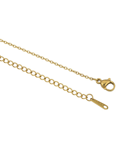 18kt Gold Plated CZ-Heart-Teardrop-Baguette &amp; Round Interchangeable Solitaire Pendant with Chain Necklace