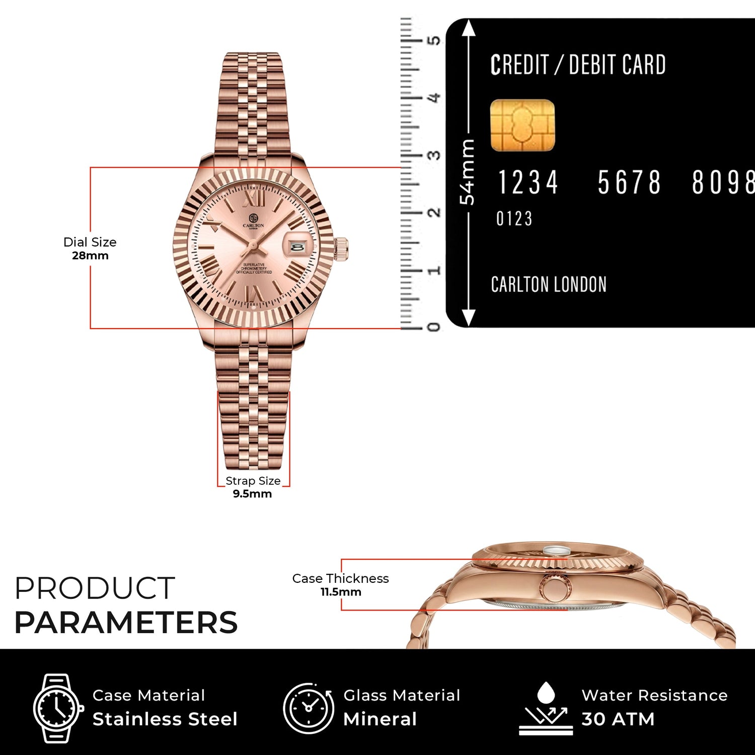 Gift Set of 2 - Women Harper Gold Watch and Tennis Bracelet - CLPLG123