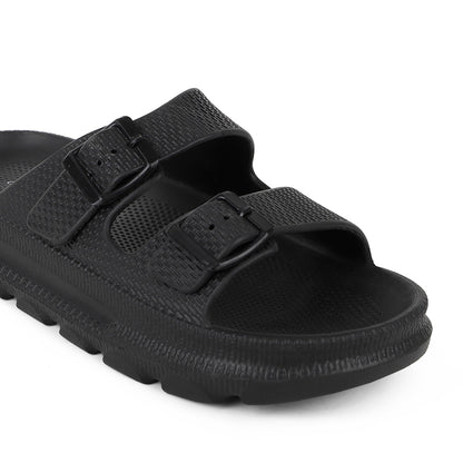 Men Textured Dual Strap Comfort Sliders