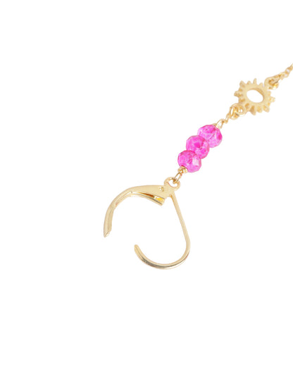 18kt Gold Plated Bohemian Beaded Celestial Drop Earring