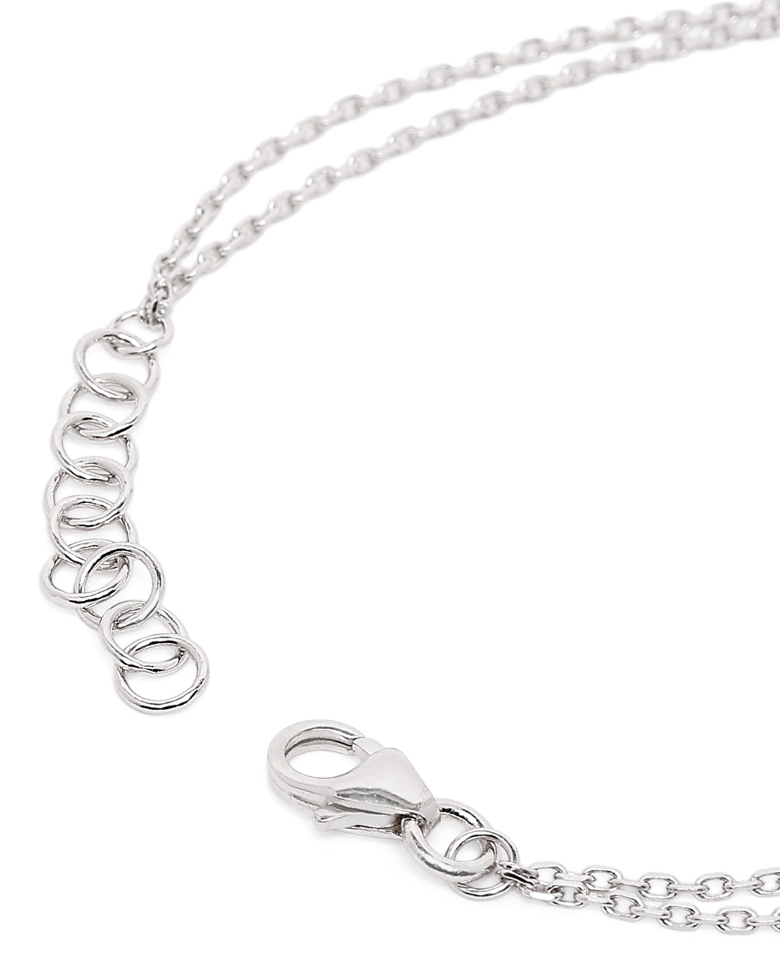 Rhodium Plated Double Chain Halo Bracelet