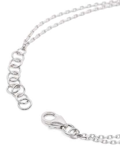 Rhodium Plated Double Chain Halo Bracelet