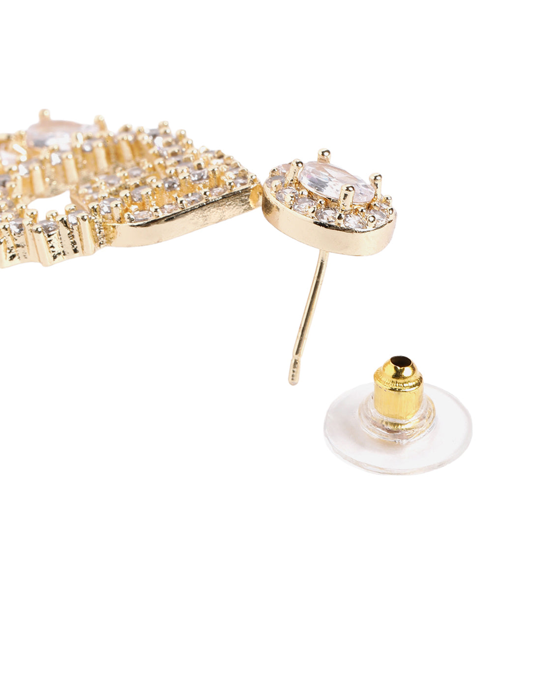 Premium Gold Plated CZ Studded Chandelier Drop Earring