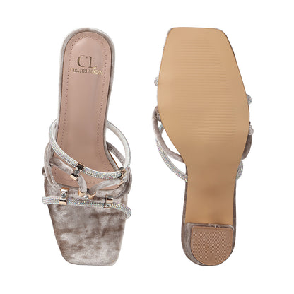Women Embellished Strappy Block Heel Sandals