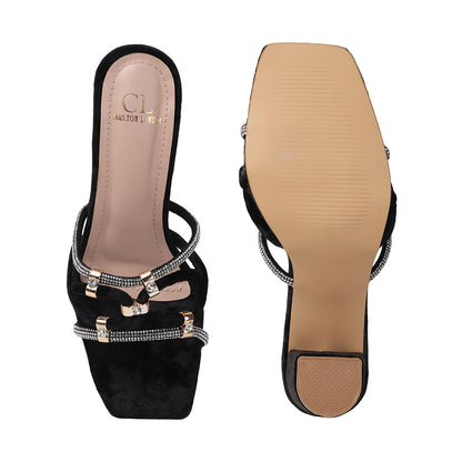 Women Embellished Strappy Block Heel Sandals